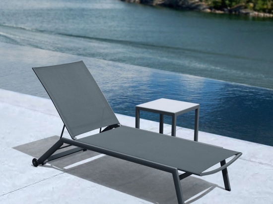 Ξαπλώστρα Bondi 01-00-2300 Με Ροδάκια 195x70x34/106cm Anthracite