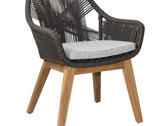Πολυθρόνα Barbara/Rope 01-00-2307 64x62x77cm Dark Grey