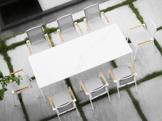 Τραπεζαρία Κήπου Aspen 01-00-2675 (Σετ 7Τμχ) White-Light Grey 6 Θέσεων