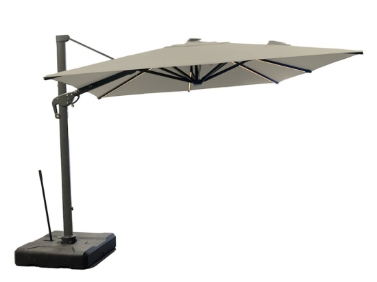 Ομπρέλα Επαγγελματική Γωνιακή Roma/C Deluxe 01-00-2849 Με Φως 3x3x3m Grey-Beige