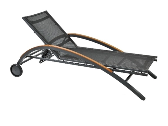 Ξαπλώστρα Barbados 01-00-998 74x200x37/55cm Black