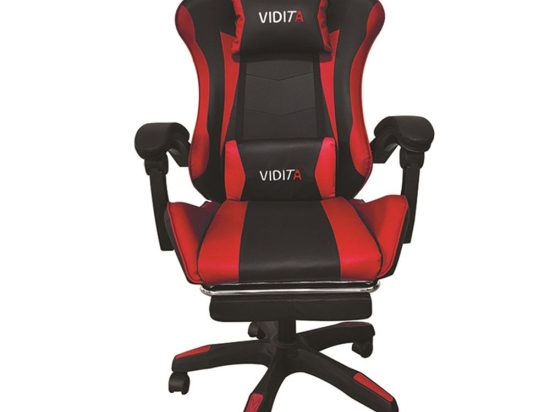 Πολυθρόνα Gaming Με Υποπόδιο A6060 01.0292 64x62x113-121cm Black-Red