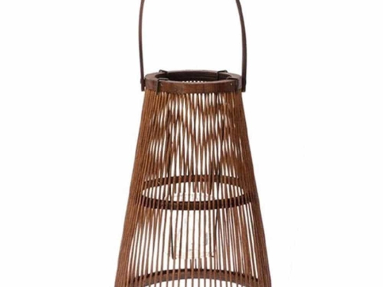 Φανάρι Κωνικό 012.862233153 14x35cm Brown Ξύλο