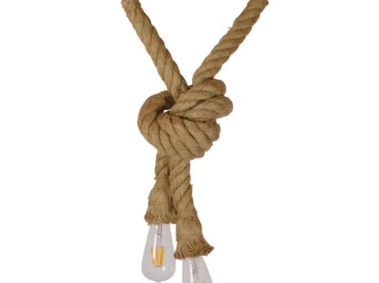 Φωτιστικό Οροφής Rope 01279 2xΕ27 Φ3,5x100cm Beige GloboStar
