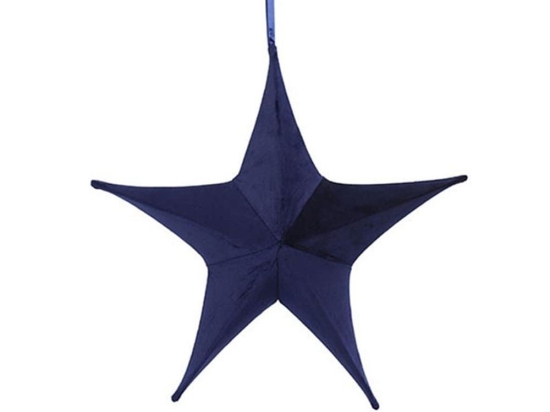 Αστέρι Ανοιγόμενο Βελούδινο 013.784654 40cm Blue