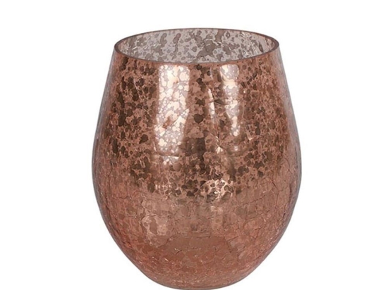 Κηροπήγιο Γυάλινο 013.788361 15x18cm Rose Gold