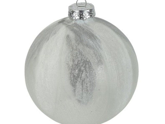 Χριστουγεννιάτικη Μπάλα Marble 013.811535 8cm Light Grey