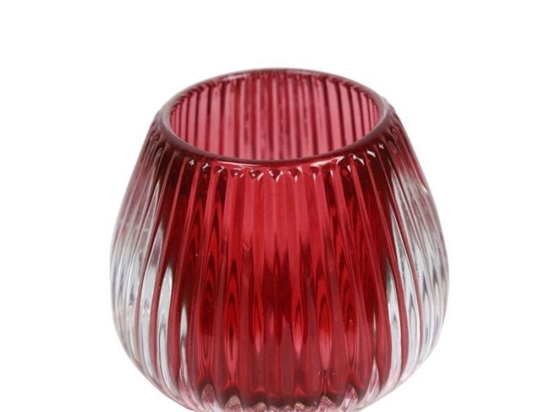Κηροπήγιο Γυάλινο 013.814373 10,2x8,5cm Red