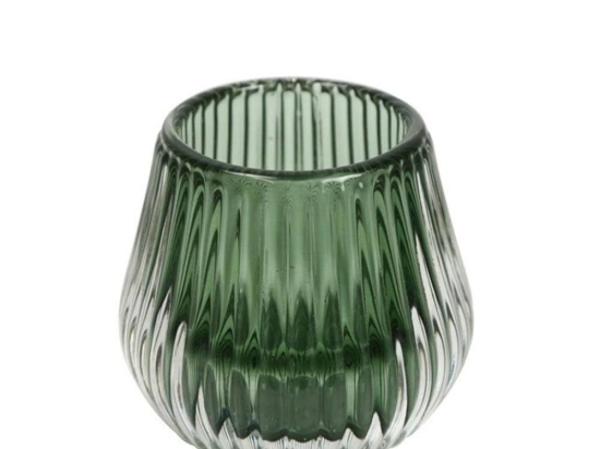 Κηροπήγιο Γυάλινο 013.814380 7,2x6,5cm Green