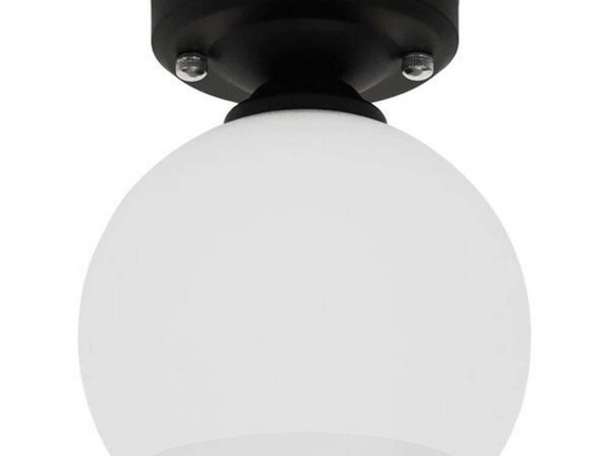 Φωτιστικό Οροφής - Πλαφονιέρα Maura 01318 1xE27 Φ13x17cm Black-White GloboStar