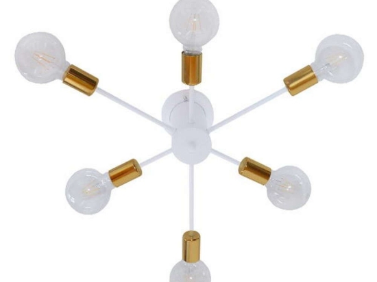 Φωτιστικό Οροφής - Πλαφονιέρα Implode 01385 6xE27 Φ58x17cm White GloboStar