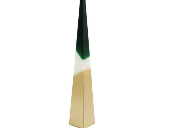 Κερί Πυραμίδα 014.XM4277 32cm Green-Gold