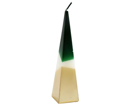 Κερί Πυραμίδα 014.XM4279 20cm Green-Gold