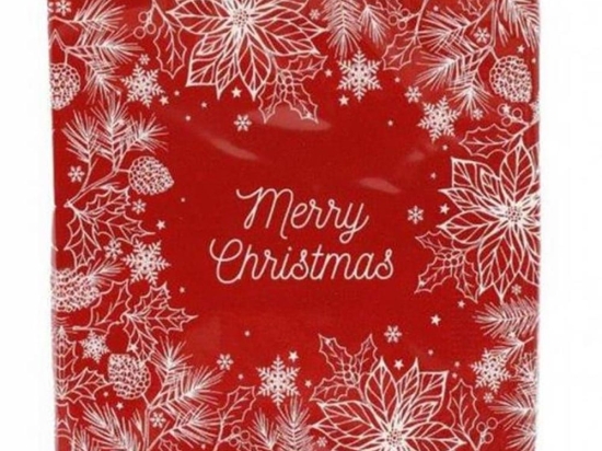 Χαρτοπετσέτες Χριστουγεννιάτικες Merry Cristmas 014.XM5284 (Σετ 20τμχ) 33Χ33cm Red
