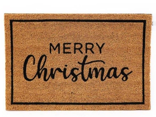 Πατάκι Εισόδου Ψάθινο Merry Christmas 014.XMN2392 60x40cm Black-Brown 40Χ60