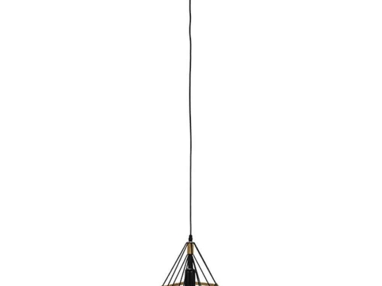 Φωτιστικό Οροφής Fluted 01421 1xΕ27 Φ25x24cm Black-Beige GloboStar