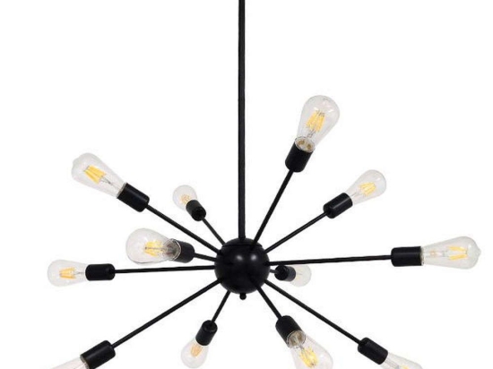 Φωτιστικό Οροφής Milano 01486 12xE27 Φ80x78cm Black GloboStar