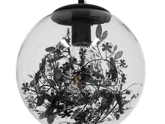 Φωτιστικό Οροφής Harper 01512 1xΕ27 Γιρλάντα Φ25x30cm Clear Black GloboStar