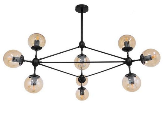 Φωτιστικό Οροφής Sentinel 01636 10xE27 Φ110x82cm Black-Honey GloboStar