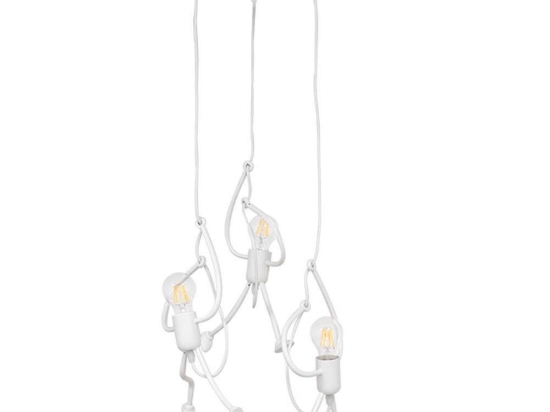 Φωτιστικό Οροφής Little Man 01654 3xΕ27 Φ45x40cm White GloboStar