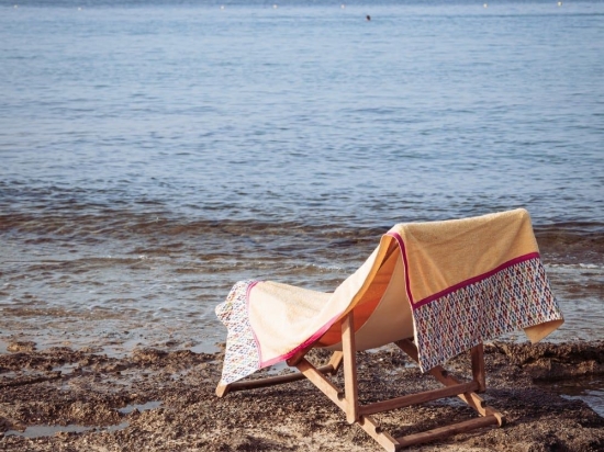 Πετσέτα Θαλάσσης Zora Yellow White Fabric Θαλάσσης 80x160cm 100% Βαμβάκι