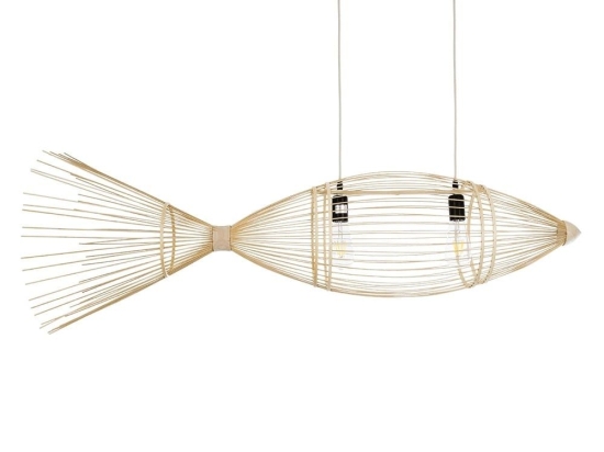 Φωτιστικό Οροφής Fish 01927 130x42x42cm 2xE27 IP20 Natural GloboStar