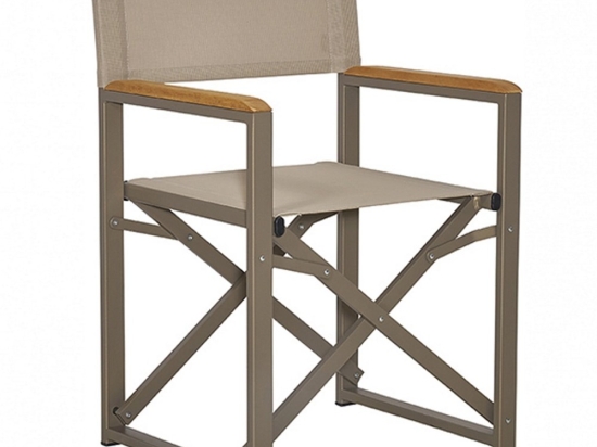 Πολυθρόνα Σκηνοθέτη Piazza/W 02-00-0453 51x56x86cm Dark Grey-Taupe