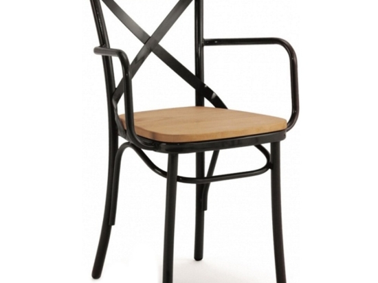 Καρέκλα Vaterlo/PW 02-00-0570 51x53x88cm Black-Oak