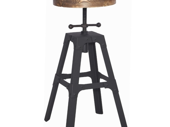 Σκαμπό Μπαρ Rocky/S 02-00-0651 37x37x75cm Anthracite-Walnut