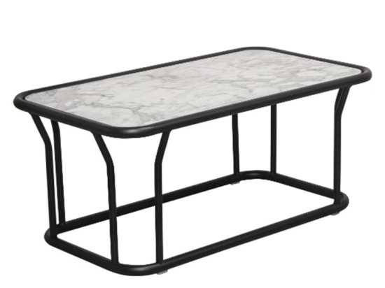 Τραπέζι Κήπου Nemo/T 02-00-0843 62x101x46cm Marble White-Black