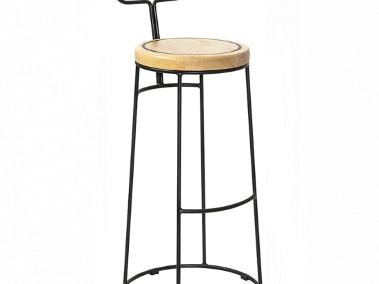Σκαμπό Μπαρ Noe/S 02-00-1073 45x45x97cm Black-Natural