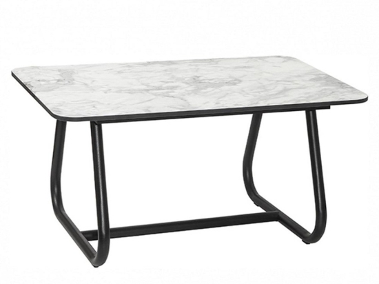 Τραπέζι Κήπου Marine/T2 02-00-1084 59x89x45cm Marble White-Black