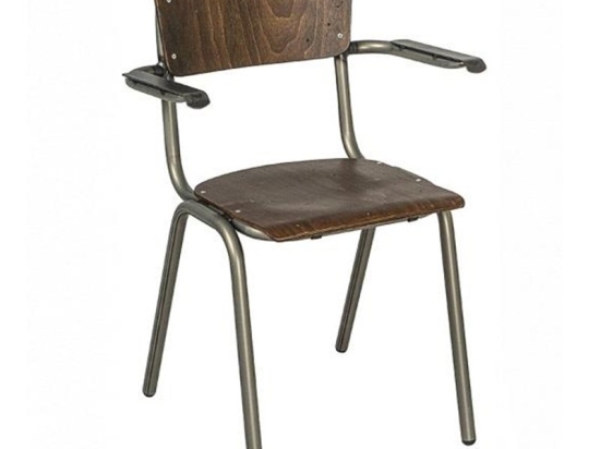 Καρέκλα School/P2 02-00-1143 50x58x82cm Dark Walnut-Grey