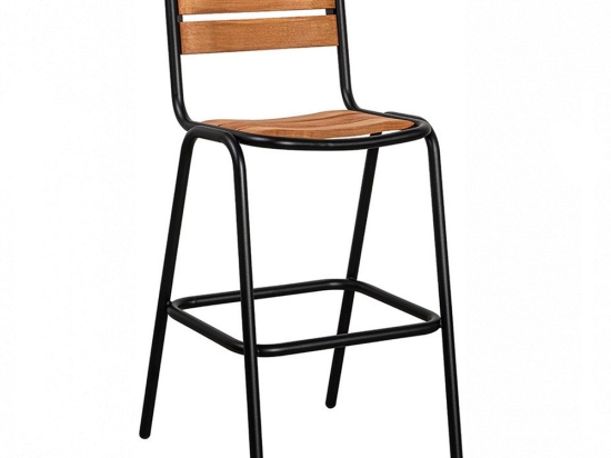 Σκαμπό Μπαρ Canyon/S-T 02-00-1360 56x52x111cm Black-Teak