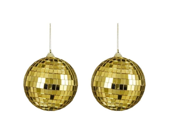 Χριστουγεννιάτικες Μπάλες Disco Mirror 02.1162268 (Σετ 2τμχ) 10cm Gold