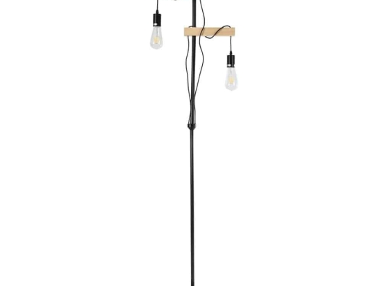 Φωτιστικό Δαπέδου Mindelo 02034 2xE27 IP20 40x24x175cm Black-Beige GloboStar