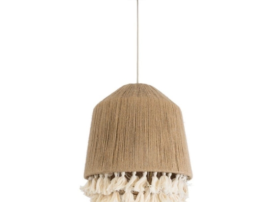 Φωτιστικό Οροφής Κρεμαστό Huan 02092 Boho 1xE27 IP20 40x45cm Beige-White GloboStar