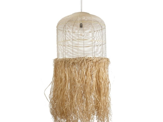 Φωτιστικό Οροφής Κρεμαστό Basseterre 02163 Boho 1xE27 IP20 70x170cm Beige GloboStar