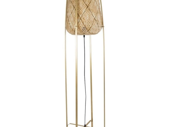 Φωτιστικό Δαπέδου Melani 02301 Boho 1xE27 IP20 40x150cm Gold-Beige GloboStar