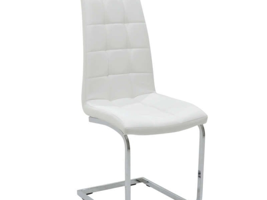 Καρέκλα Darrell Μεταλλική Χρωμίου Pu White 41X54X107Cm 029-000004 Μέταλλο,Τεχνόδερμα