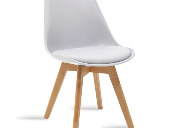 Καρέκλα Gaston 029-000048 White - Natural Σετ 2τμχ Πολυπροπυλένιο,Τεχνόδερμα