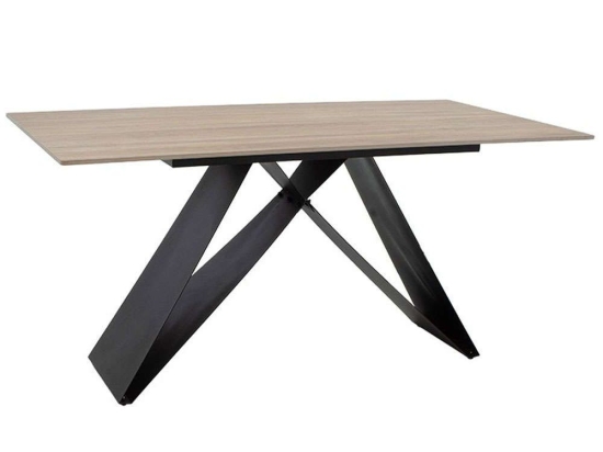 Τραπέζι Sabrina 029-000143 180x90x75cm Sonoma-Black Πέτρα,Μέταλλο