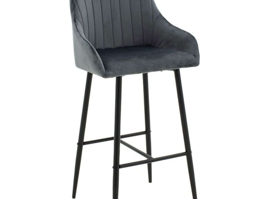 Σκαμπό Μπαρ Patrin 029-000170 49x48x98cm Anthracite-Black