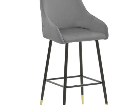 Σκαμπό Μπαρ Lithe 029-000201 47x44x98cm Grey-Black