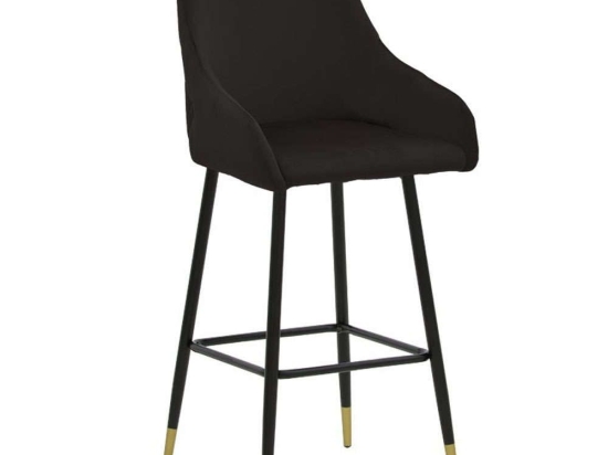 Σκαμπό Μπαρ Lithe 029-000203 47x44x98cm Black-Gold