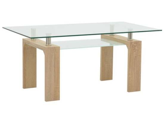 Τραπέζι Σαλονιού Vrocho 029-000236 110x60x45cm Clear-Natural