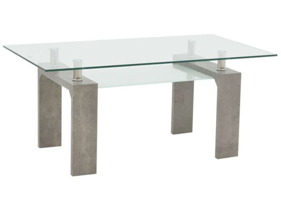 Τραπέζι Σαλονιού Vrocho 029-000237 110x60x45cm Clear-Grey