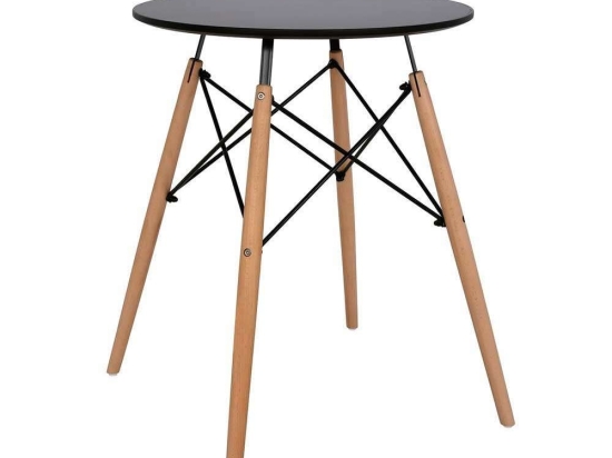Τραπέζι Minimal HM0060.02 Φ60X72Υcm Black-Beech Mdf,Ξύλο