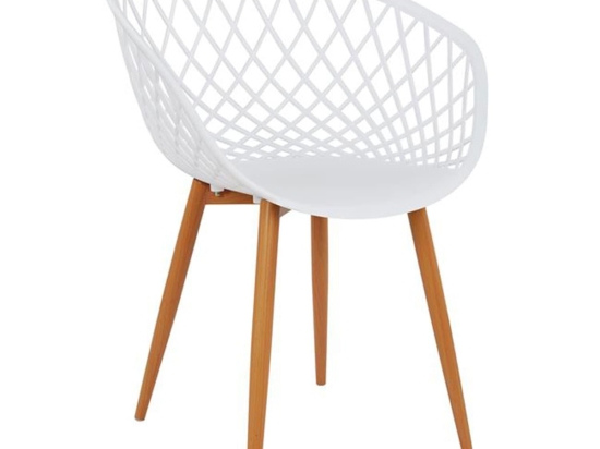 Πολυθρόνα Ariadne HM8001.01 Λευκή 62.5X56X80cm Σετ 4τμχ Μέταλλο,Πολυπροπυλένιο