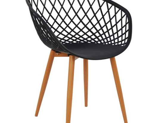 Πολυθρόνα Ariadne HM8001.02 Μαύρη 62.5X56X80cm Σετ 4τμχ Μέταλλο,Πολυπροπυλένιο